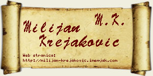 Milijan Krejaković vizit kartica